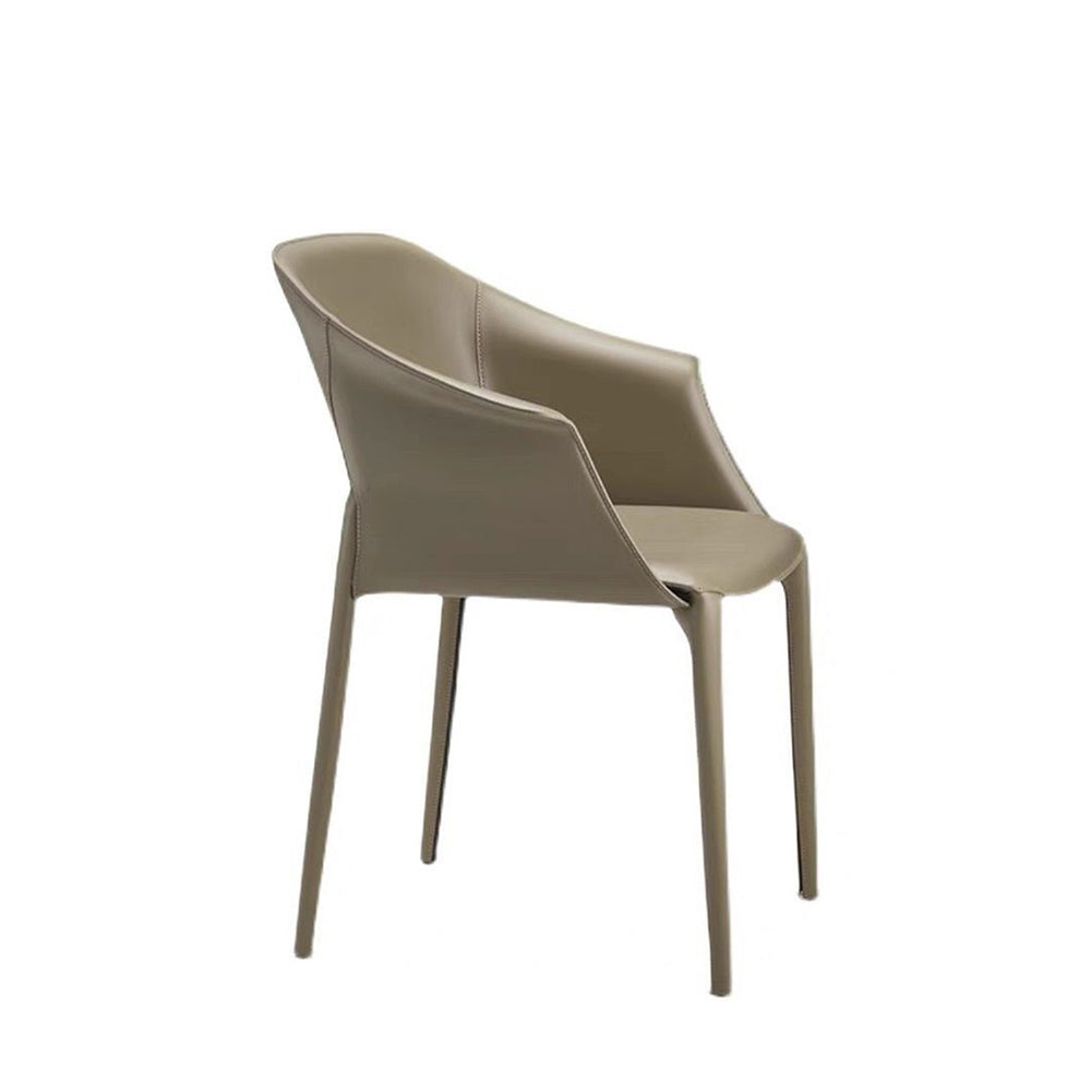 LIVARA DC1015 Wrought Chair Dining Saddle Leather Iron Legs