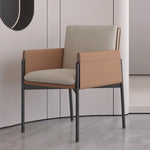 LIVARA DC1016 Leather Saddle Carbon Chair Dining Steel Legs