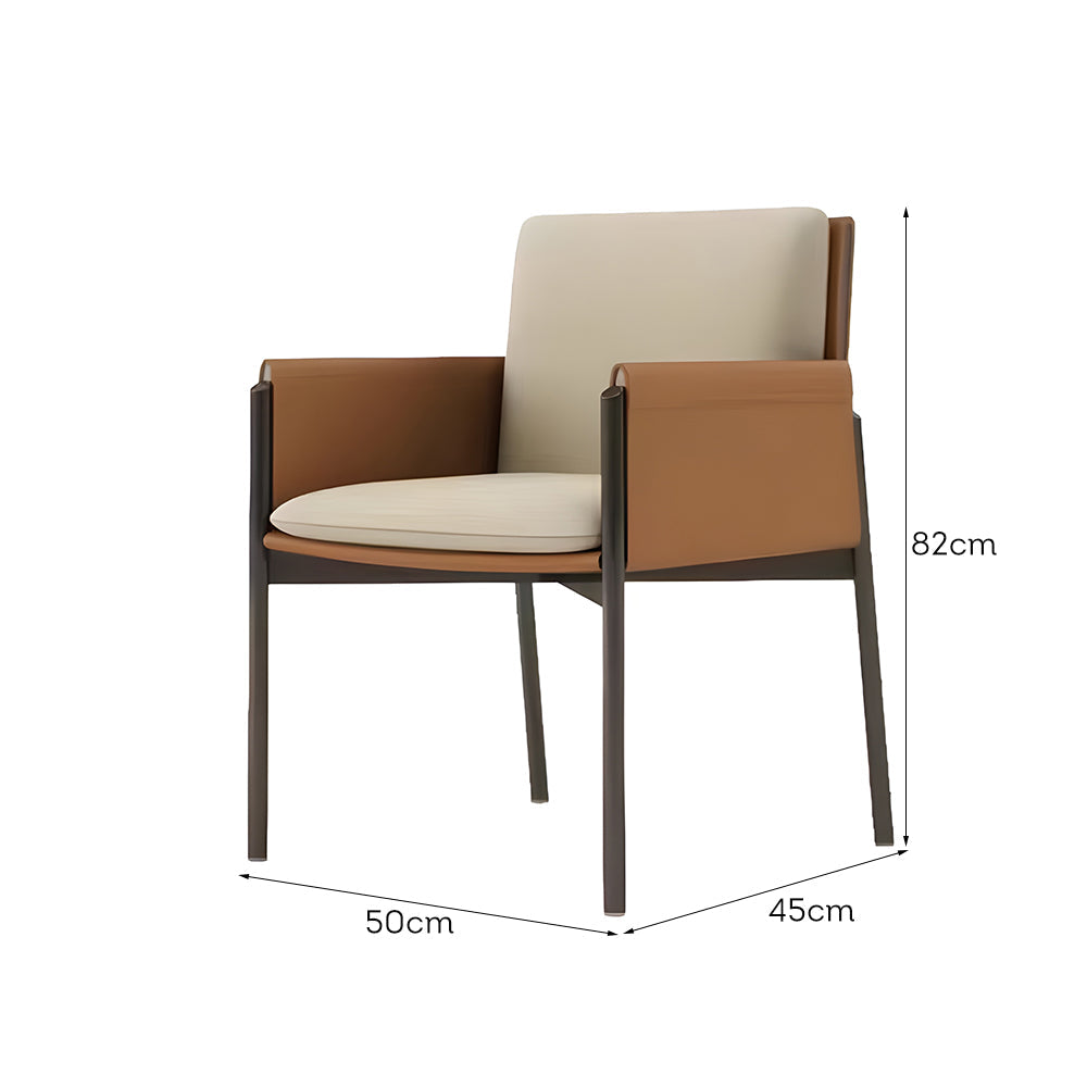 LIVARA DC1016 Leather Saddle Carbon Chair Dining Steel Legs