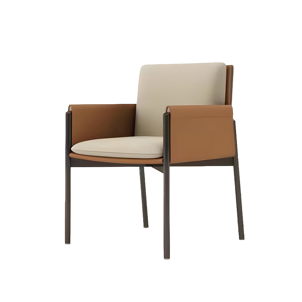 LIVARA DC1016 Leather Saddle Carbon Chair Dining Steel Legs