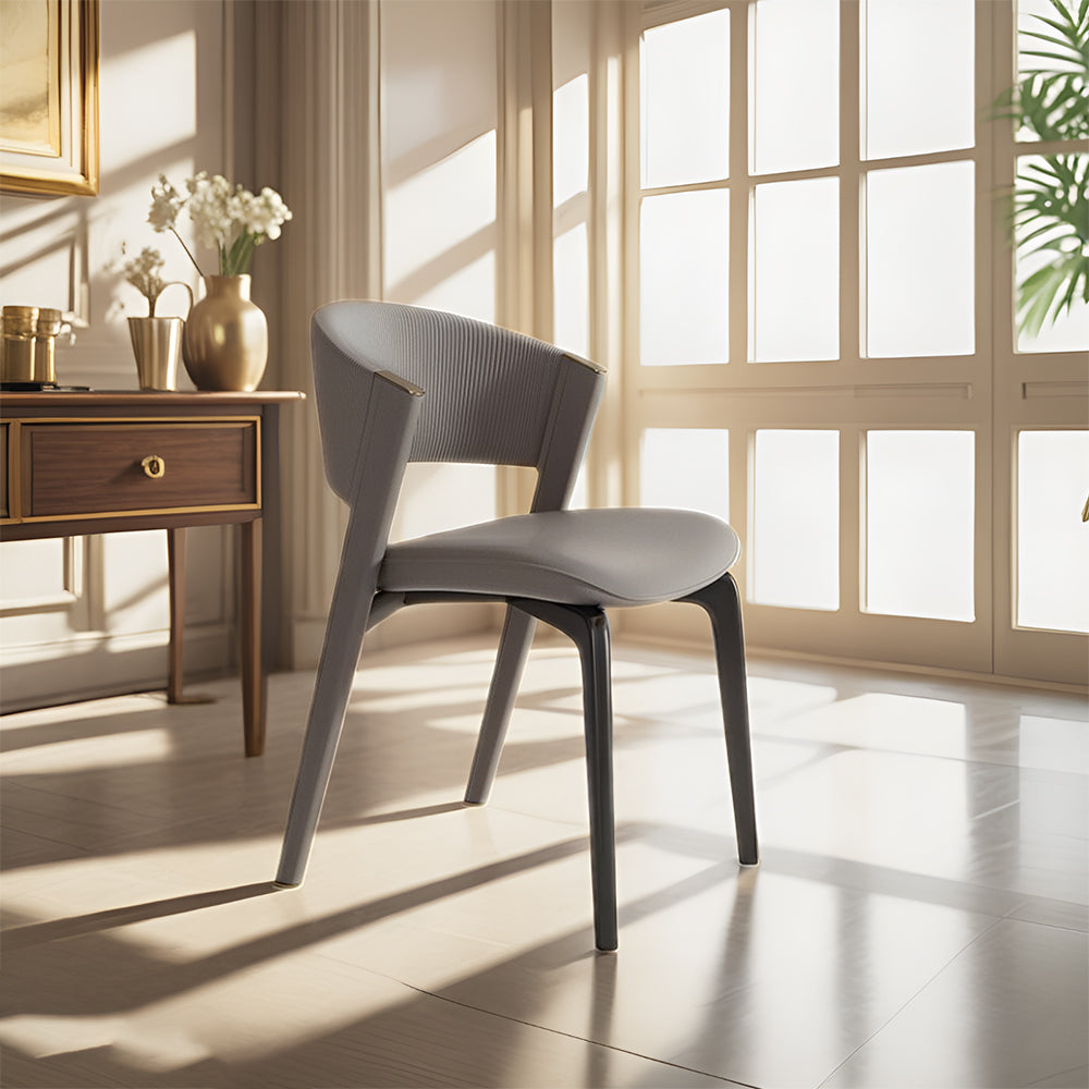 LIVARA DC1017 Leather Stainless Chair Dining Fabric Steel Faux Legs