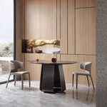 LIVARA DC1018 Chair Leather Dining Fabric Stainless Faux Steel Legs