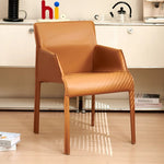 LIVARA DC1019 Saddle Leather Dining Carbon Chair Steel Legs