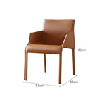 LIVARA DC1019 Saddle Leather Dining Carbon Chair Steel Legs