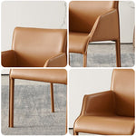 LIVARA DC1019 Saddle Leather Dining Carbon Chair Steel Legs