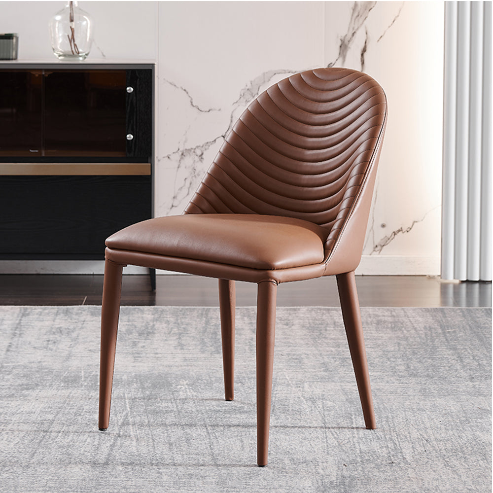 LIVARA DC1020 Faux Dining Carbon Steel Leather Chair Fabric Legs