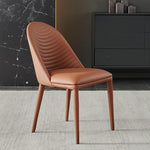 LIVARA DC1020 Faux Dining Carbon Steel Leather Chair Fabric Legs