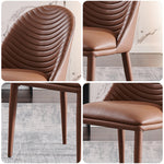 LIVARA DC1020 Faux Dining Carbon Steel Leather Chair Fabric Legs