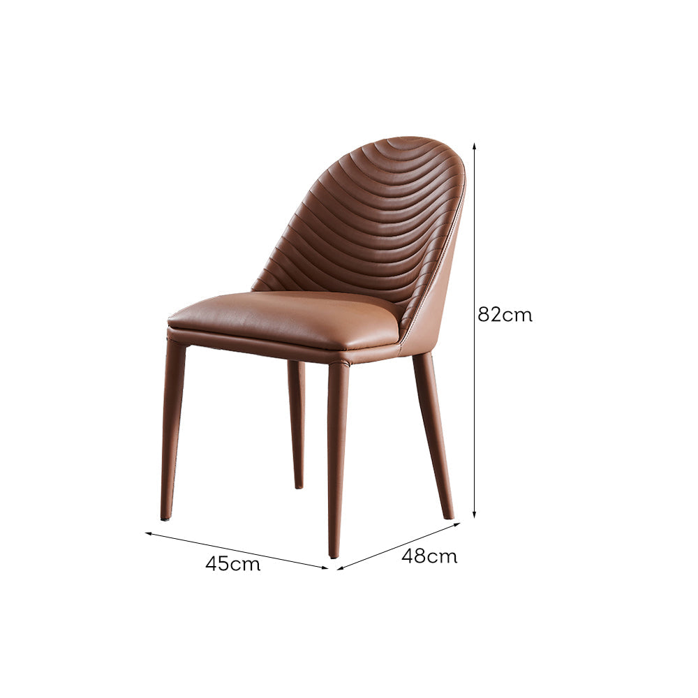 LIVARA DC1020 Faux Dining Carbon Steel Leather Chair Fabric Legs