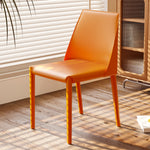 LIVARA DC1021 Dining Steel Carbon Chair Leather Saddle Legs