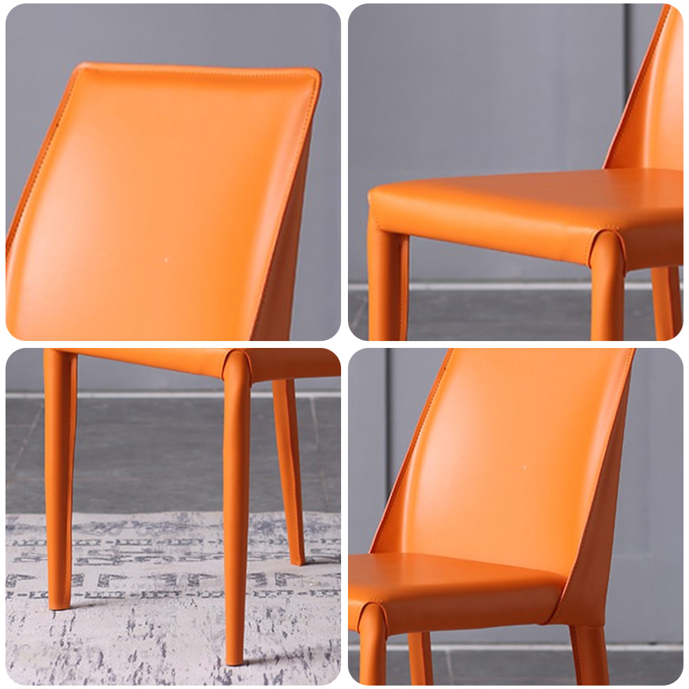 LIVARA DC1021 Dining Steel Carbon Chair Leather Saddle Legs