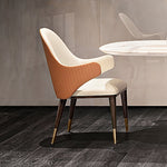 LIVARA DC1022 Solid Wood Leather Fabric Dining Chair Faux Frame