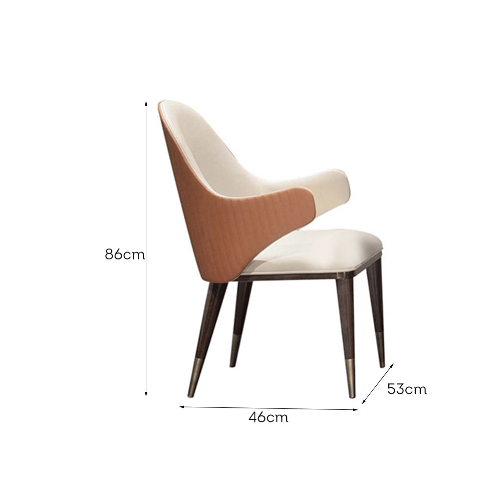 LIVARA DC1022 Solid Wood Leather Fabric Dining Chair Faux Frame