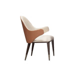 LIVARA DC1022 Solid Wood Leather Fabric Dining Chair Faux Frame