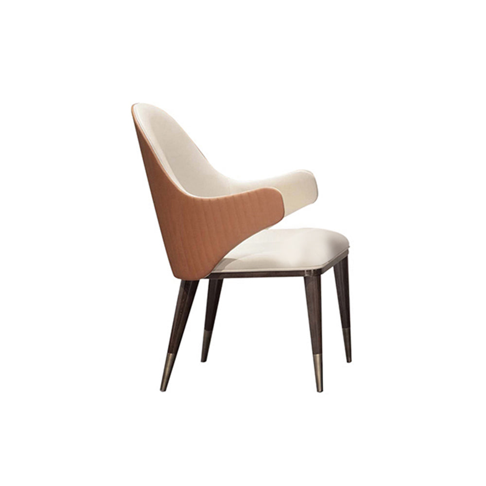 LIVARA DC1022 Solid Wood Leather Fabric Dining Chair Faux Frame