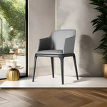 LIVARA DC1028 Dining Wood Leather Faux Fabric Chair Solid Frame