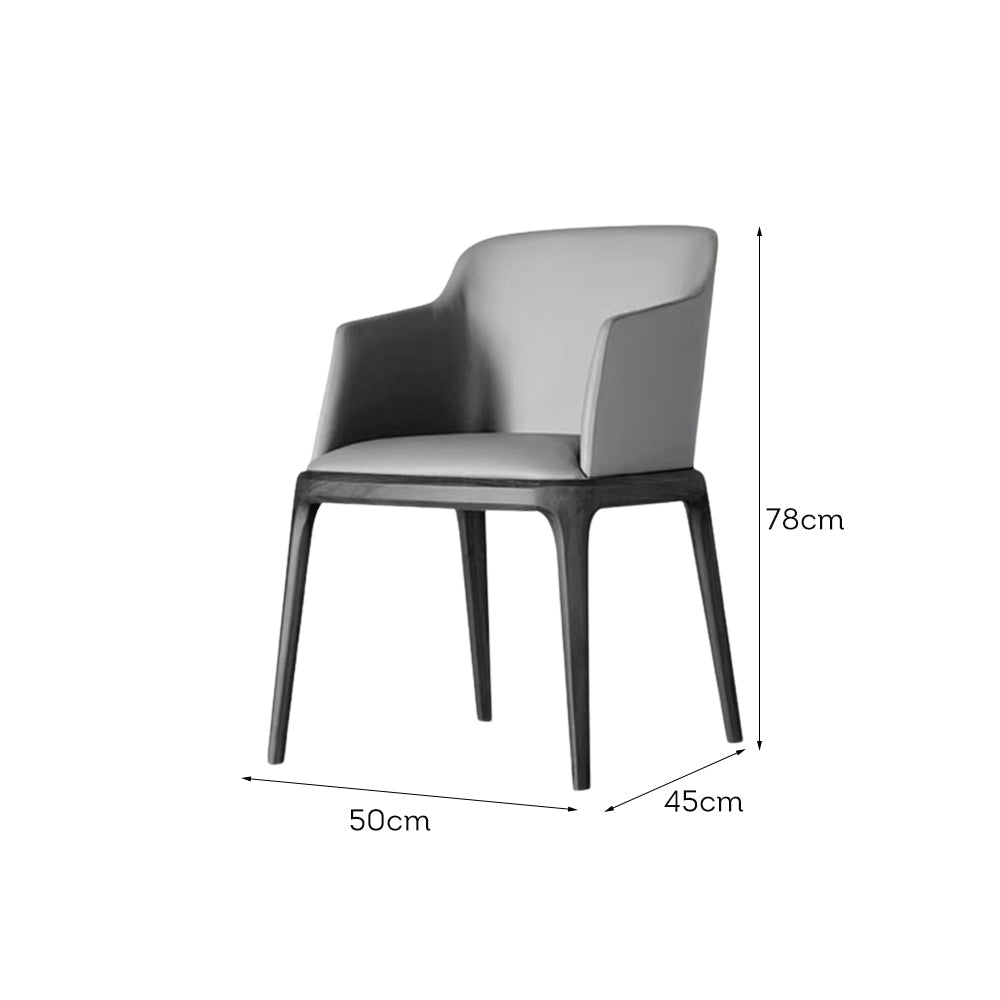 LIVARA DC1028 Dining Wood Leather Faux Fabric Chair Solid Frame