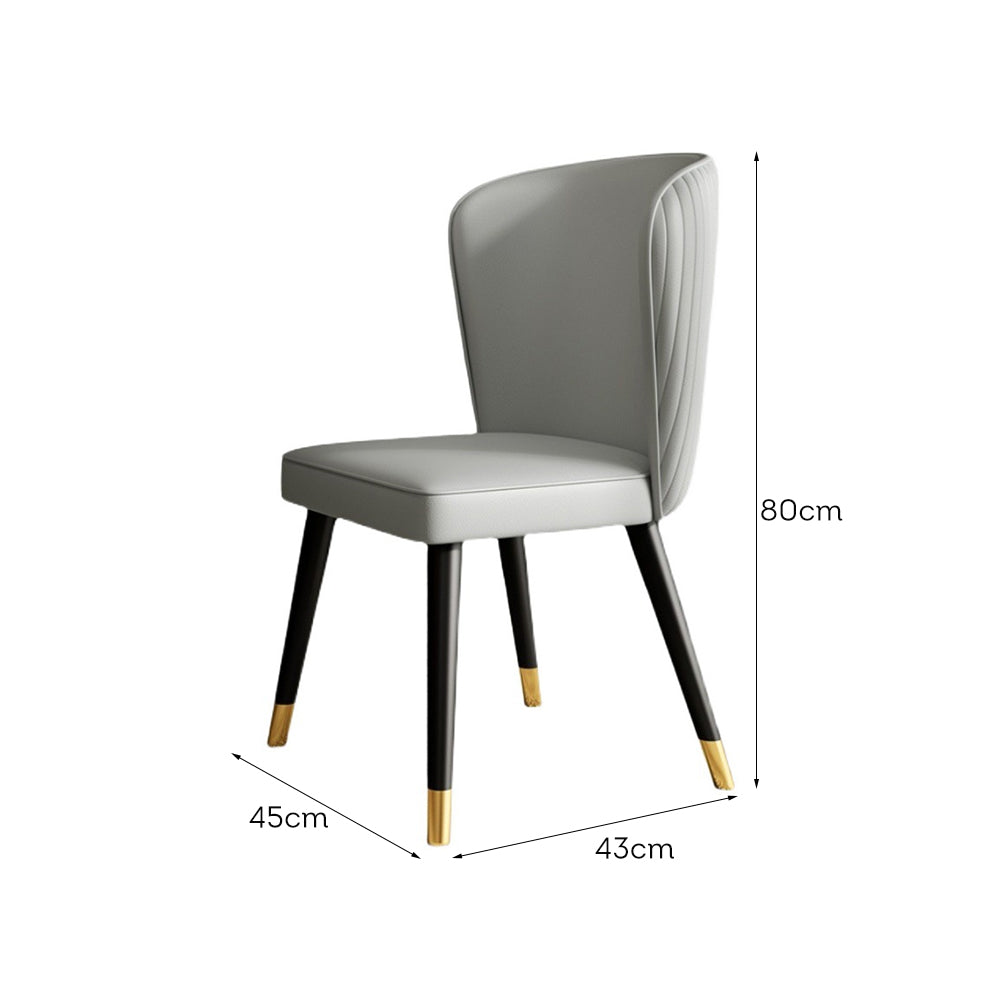 LIVARA DC1029 Leather Fabric Solid Dining Faux Chair Wood Frame