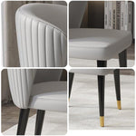 LIVARA DC1029 Leather Fabric Solid Dining Faux Chair Wood Frame