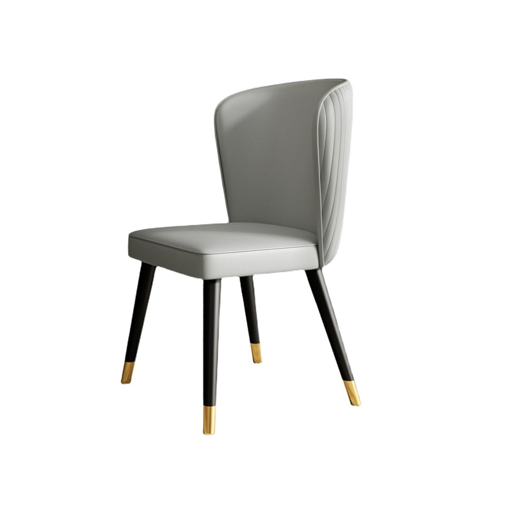 LIVARA DC1029 Leather Fabric Solid Dining Faux Chair Wood Frame