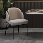 LIVARA DC1031 Cotton-Linen Fabric Steel Stainless Chair Dining Legs