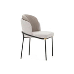 LIVARA DC1031 Cotton-Linen Fabric Steel Stainless Chair Dining Legs