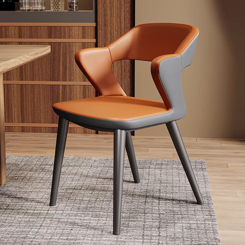 LIVARA DC1033 Chair Steel Carbon Dining Faux Fabric Leather Legs