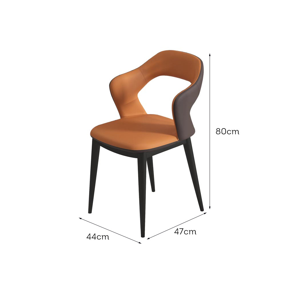 LIVARA DC1033 Chair Steel Carbon Dining Faux Fabric Leather Legs