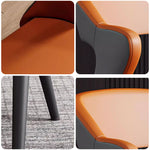 LIVARA DC1033 Chair Steel Carbon Dining Faux Fabric Leather Legs