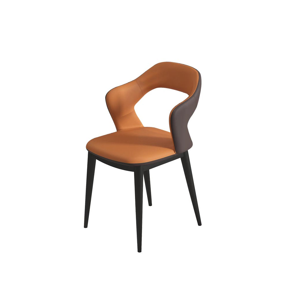 LIVARA DC1033 Chair Steel Carbon Dining Faux Fabric Leather Legs