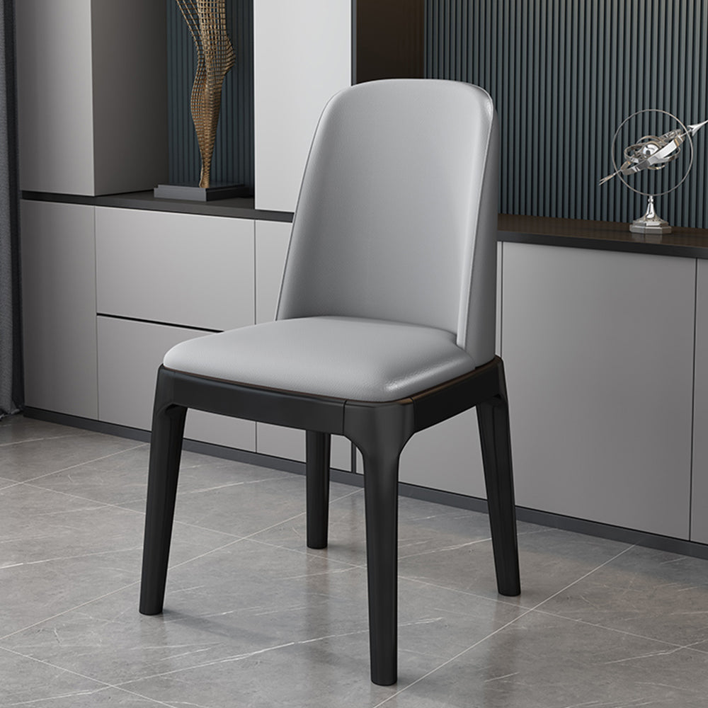 LIVARA DC1035 Wood Faux Solid Fabric Dining Chair Leather Frame