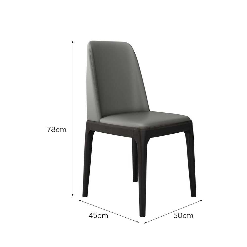 LIVARA DC1035 Wood Faux Solid Fabric Dining Chair Leather Frame