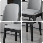 LIVARA DC1035 Wood Faux Solid Fabric Dining Chair Leather Frame