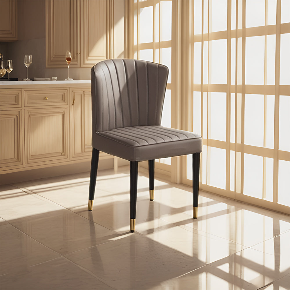LIVARA DC1036 Dining Fabric Chair Leather Solid Faux Wood Frame