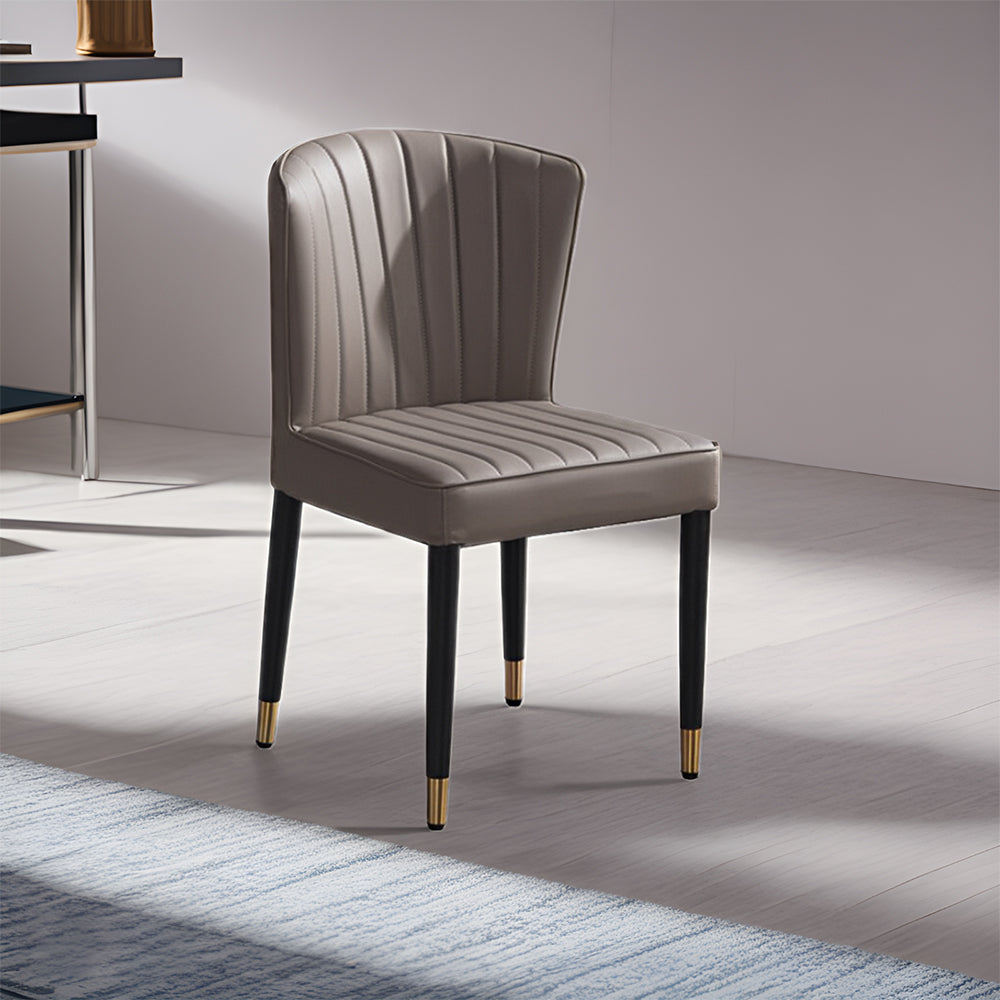 LIVARA DC1036 Dining Fabric Chair Leather Solid Faux Wood Frame