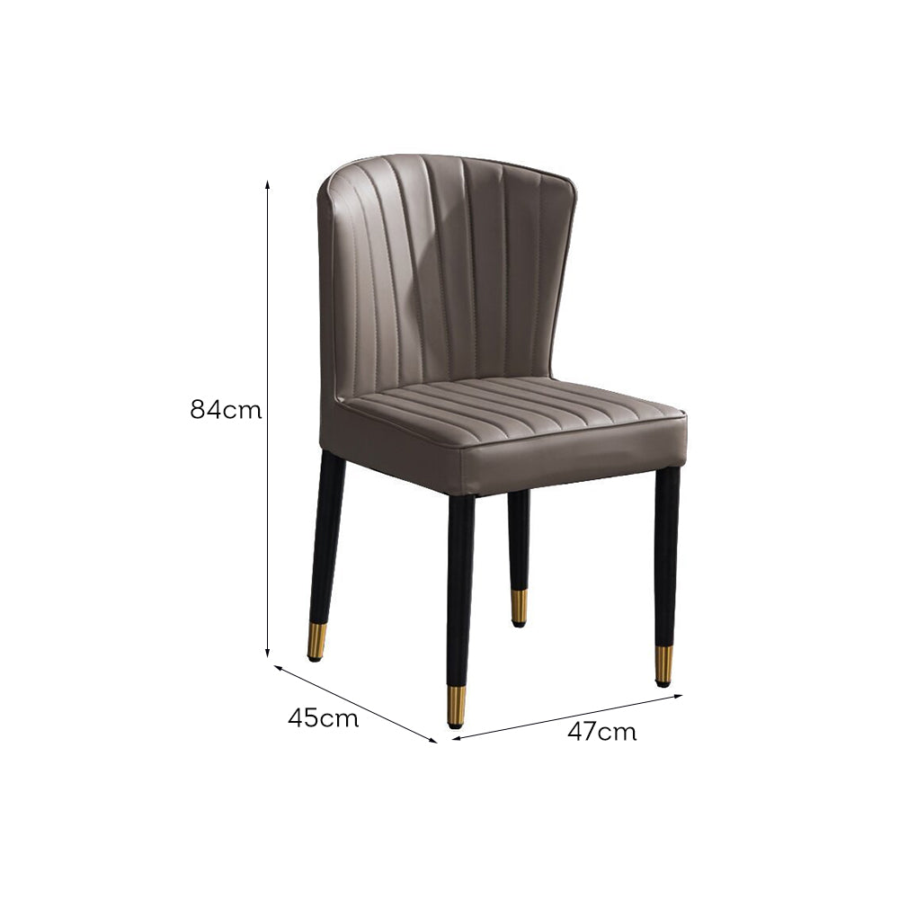 LIVARA DC1036 Dining Fabric Chair Leather Solid Faux Wood Frame