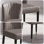LIVARA DC1036 Dining Fabric Chair Leather Solid Faux Wood Frame