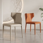 LIVARA DC1037 Steel Carbon Chair Dining Leather Saddle-Style Legs