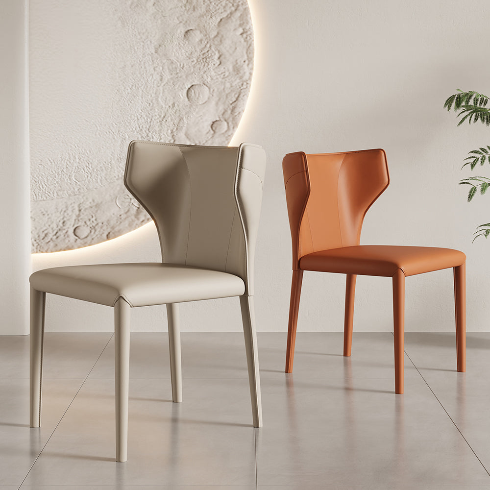 LIVARA DC1037 Steel Carbon Chair Dining Leather Saddle-Style Legs