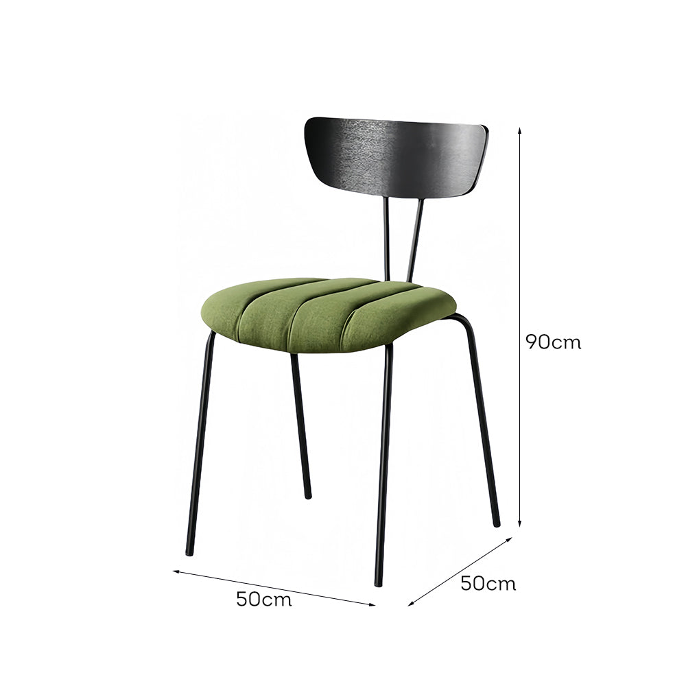 LIVARA DC1038 Chair Carbon Dining Faux Leather Fabric Steel Legs