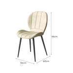 LIVARA DC1040 Leather Carbon Chair Fabric Dining Faux Steel Legs