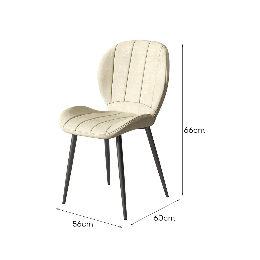 LIVARA DC1040 Leather Carbon Chair Fabric Dining Faux Steel Legs