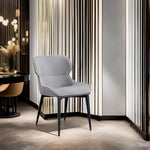 LIVARA DC1041 Faux Leather Carbon Fabric Steel Dining Chair Legs