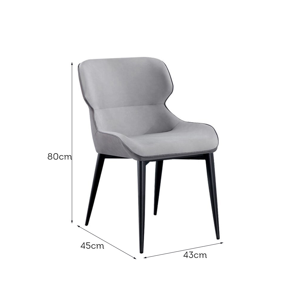 LIVARA DC1041 Faux Leather Carbon Fabric Steel Dining Chair Legs