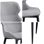 LIVARA DC1041 Faux Leather Carbon Fabric Steel Dining Chair Legs