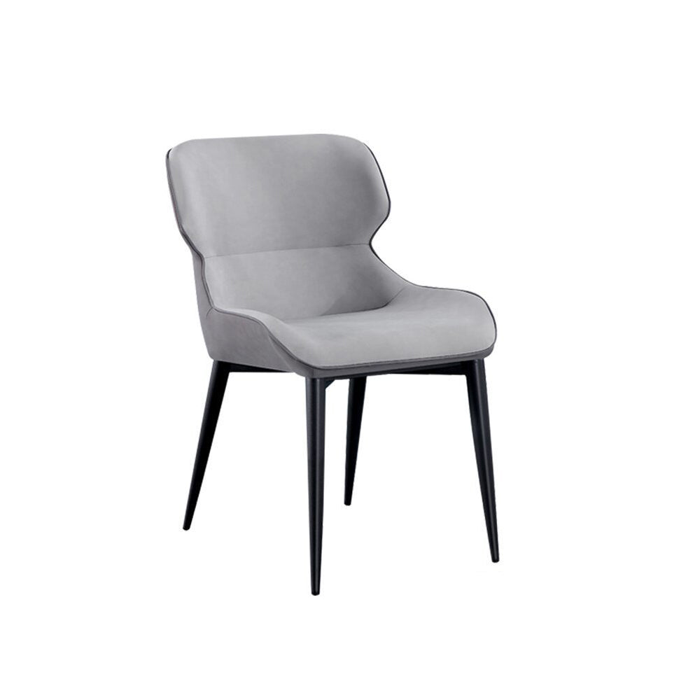 LIVARA DC1041 Faux Leather Carbon Fabric Steel Dining Chair Legs