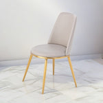 LIVARA DC1046 Faux Stainless Steel Fabric Dining Chair Leather Legs