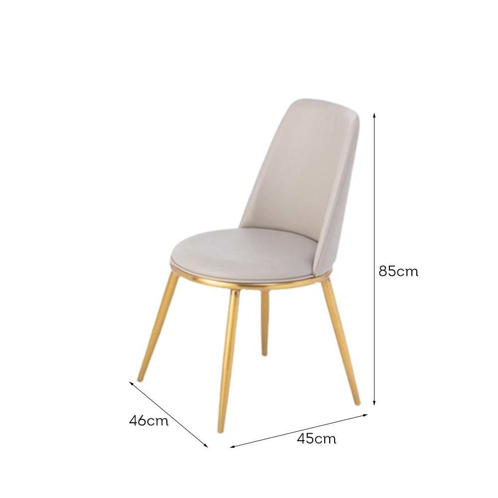 LIVARA DC1046 Faux Stainless Steel Fabric Dining Chair Leather Legs