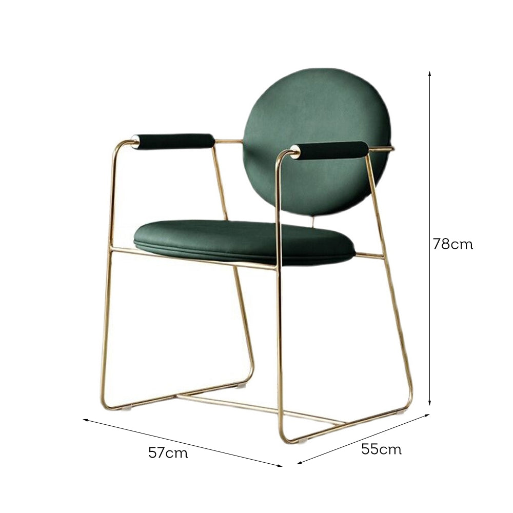 LIVARA DC1049 Dining Chair Faux Leather Metal Fabric Frame