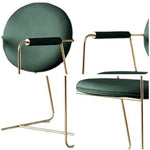 LIVARA DC1049 Dining Chair Faux Leather Metal Fabric Frame